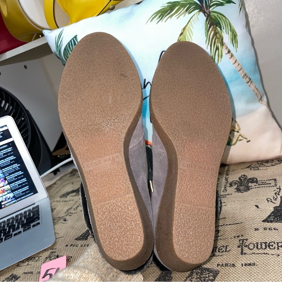 Cole Haan Coralie Wedge Waterproof Suede Gray /Faux Fur Boot Size 10.5B - Picture 12 of 12